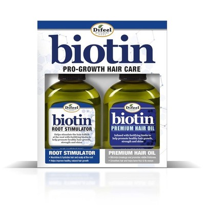 Difeel Biotin Hair Growth Oil & Root Stimulator 2-Piece Set