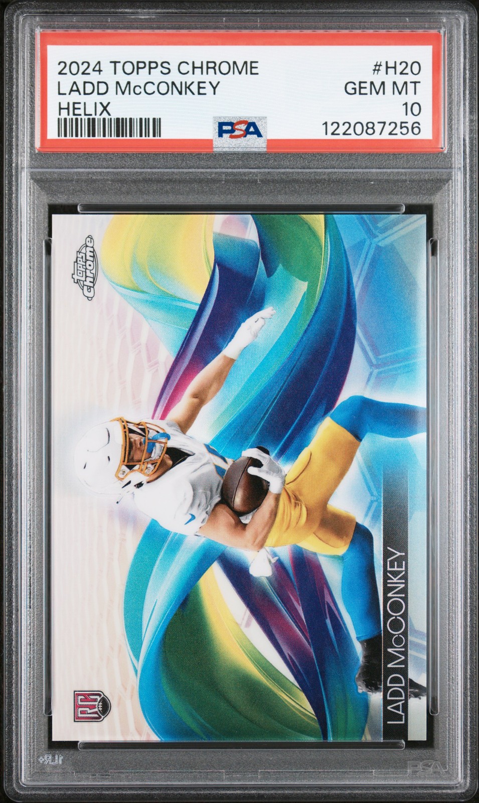 Ladd McConkey Topps Chrome Helix #H20 Base