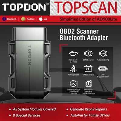  NEW! TOPDON TopScan OBD2 Scanner Code Reader Full System Car Diagnostic Tool