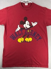 Vintage Walt Disney World Mickey Mouse Shirt Mens L Red Made in USA Graphic 90s
