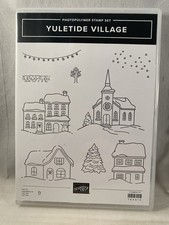 YULETIDE VILLAGE Stamp Set Stampin Up Church Town House Tree 2508