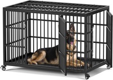 48 Inch Heavy Duty Dog Crate for Large Dogs with Self-Locking Latch, Escape-Proo