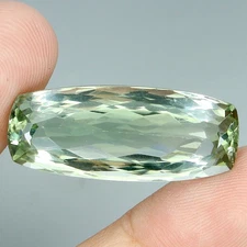 Antique Cut Natural Top Rich Green Amethyst Brazil VVS 25.32ct 29x12mm Gemstone