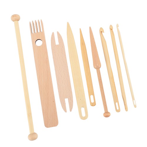 Strumenti per tessitura legno uso flessibile 9 pezzi set bastoncini telaio manuale per fare sciarpa - Foto 2 di 24