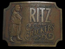 TI01145 VINTAGE 1970s RITZ CRACKERS NAT'L BISCUIT COMPANY ADVERTISEMENT BUCKLE
