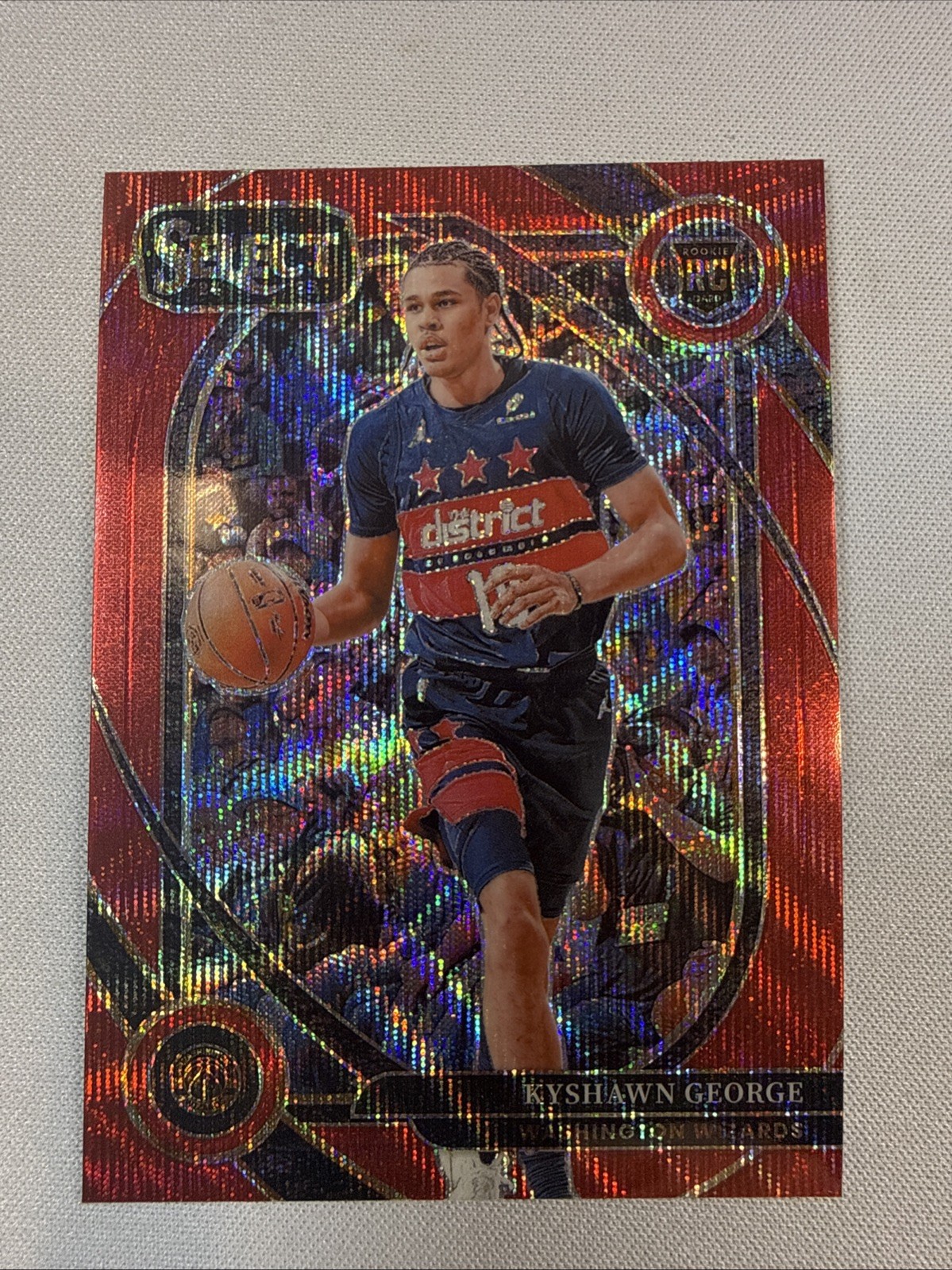 2024-25 Select Kyshawn George Courtside RC Red Wave Prizm #285 Wizards