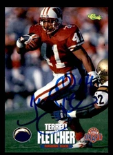 1995 Classic NFL Rookies #52 Terrell Fletcher AUTO San Diego Chargers