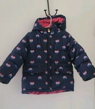 OshKosh B'gosh Girls Navy Blue Jacket Size 4T Multi Color Heart Print W/pockets