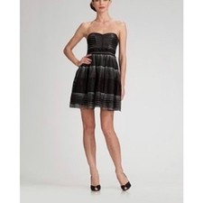 NWT BCBGMaxAzria Black Beaded Sleeveless Cocktail Mini Dress Sz 2