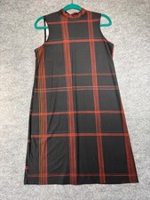 Apt 9 Dress Women’s Black & Red Plaid Mock Neck Sheath Sz Medium