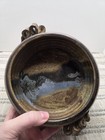 Unique Handmade Studio Art Pottery Handled Dish Bowl Green/blue,  Signed 6.75” c — photo 2