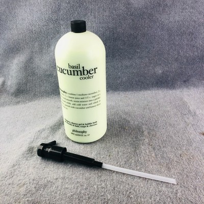 Philosophy Basil Cucumber Cooler Shampoo Shower Gel & Bubble Bath 64 oz + pump