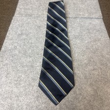 Vintage Ralph Lauren Polo Mens Luxury Silk Tie Repp Striped USA Made Navy