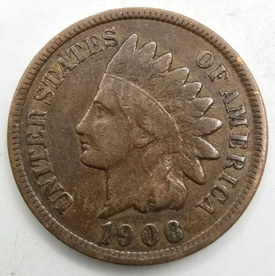 1906 Indian Head Cent F/VF You Grade It! As Shown Penny Type Coin Free Ship!!