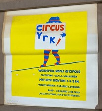 VTG 1970s Block Print Poster - Wonderful World of Circus - Carla Wallenda YRK!