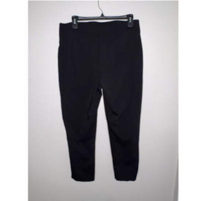 Maurices Women's Black Knit Stretch Ankle Pants Pull On Straight Leg Regular