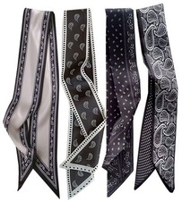 4 Pcs Bag Handbag Handle Ribbon Hair Head Band Neck Scarf For Hair Fashion Sk...