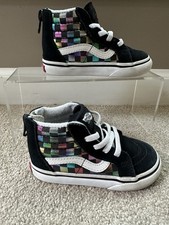 Vans Old Skool Zip Toddler Boys Sneaker Hightop Checkerboard Suede Sz 6.5
