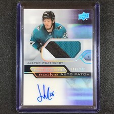 2021-22 Premier Nhl Jasper Weatherby Acetate Rookie Patch Auto Silver 249/249