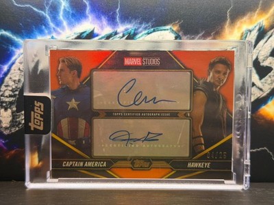 2025 Topps Marvel The Collector Captain America /Hawkeye Dual Auto Orange /25