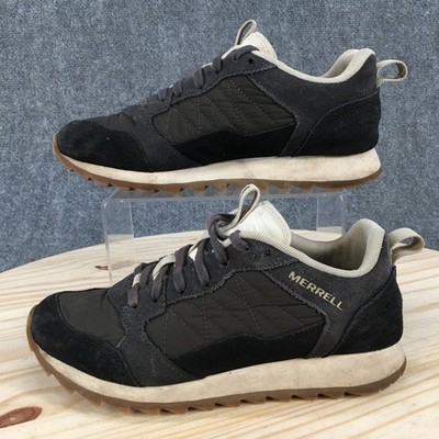 Merrell Shoes Womens 7.5 Black Alphine Casual Sneakers Suede Lace Up J004804