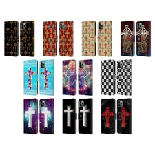 HEAD CASE DESIGNS CROSS PRINTS LEATHER BOOK WALLET CASE FOR APPLE iPHONE PHONES