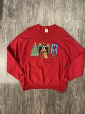 VINTAGE 1993 CHRISTMAS SWEATER Red Size 2XL Jerzees Made In USA