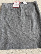 NWT - Talbots Womens Lined Wool Blend Grey Skirt Sz 4P