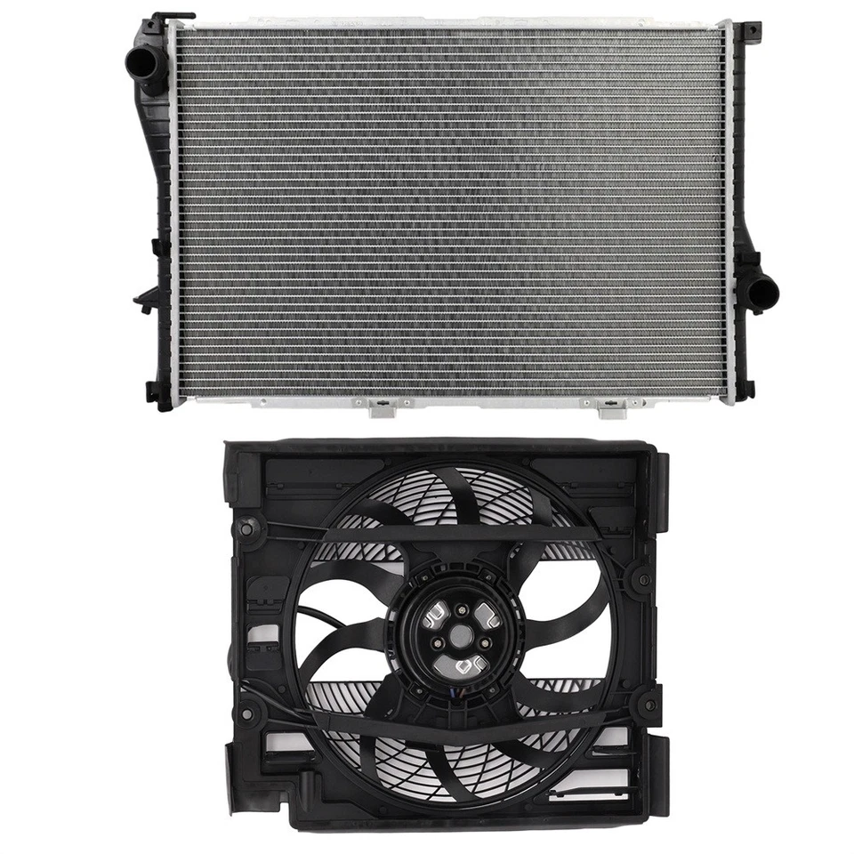 Engine Electric Cooling Fan and Radiator Assembly For 2001 2002 2003 BMW 530i - Image 3 of 4