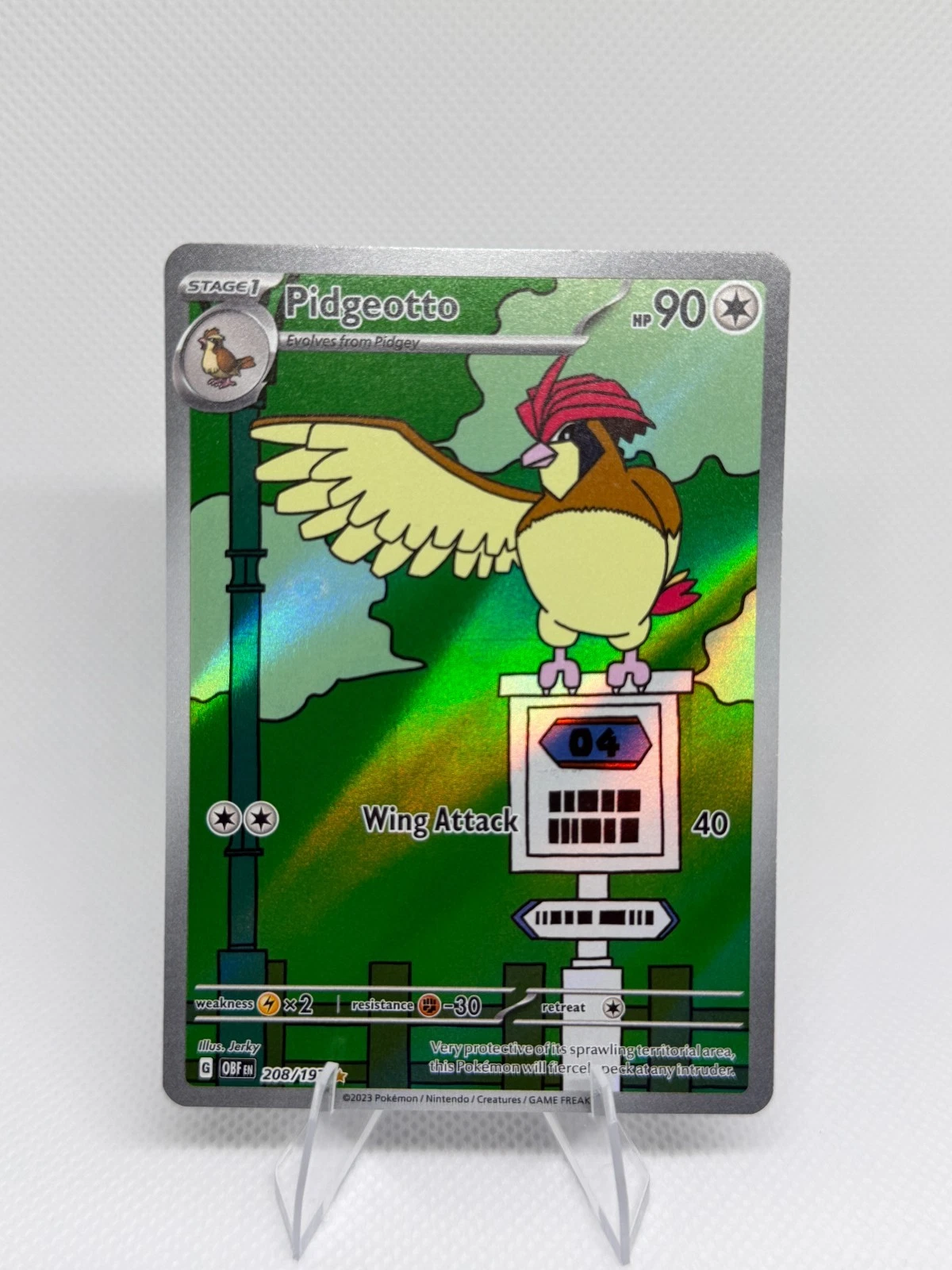 Pidgeotto 208/197 SV03: Obsidian Flames Holo Full Art
