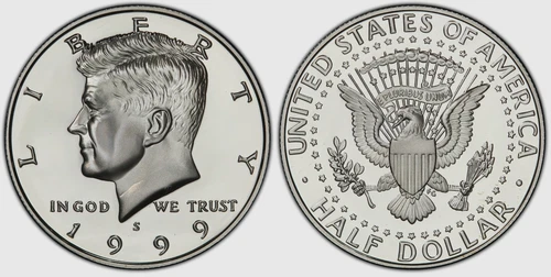 1999 S  Kennedy Half Dollar Clad Proof from Original U.S. Mint Proof Set