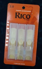 D'Addario Rico Tenor Saxophone Reeds 2.0 Strength 3 Count Pack