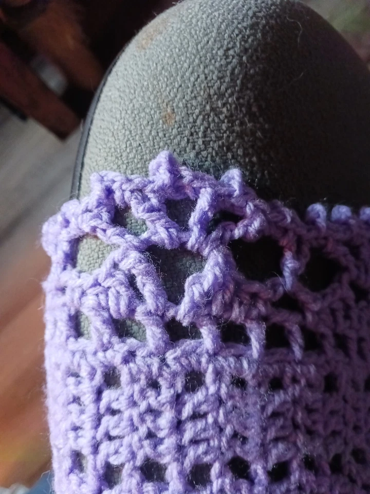 Manta de bebé hecha a mano de ganchillo corazón lavanda liviana 💜 ¡Puede aceptar solicitud! Foto 3 de 4