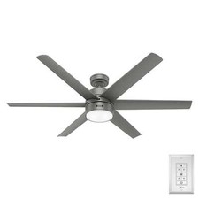 Hunter 60" Solaria Outdoor Ceiling Fan w/ LED Light Wall Control Industrial