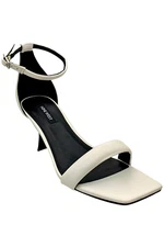 Nine West Women's Paxx Ankle Strap Kitten Heel Sandal White