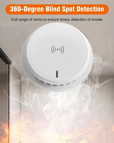 Smoke Alarm with 10 Year Life Battery Smoke Detector & Fire Alarms Sensor Home
