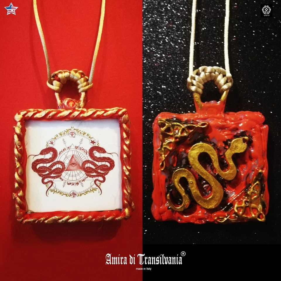 Hombres Joyería Talismán Mágico Collar Colgante Amuleto Picatryx Poder Atraer Serpientes Foto 2 de 4