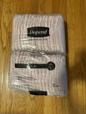 Depends Fit-Flex Underwear for Women Max Absorbency 36 Count  Pink Size L