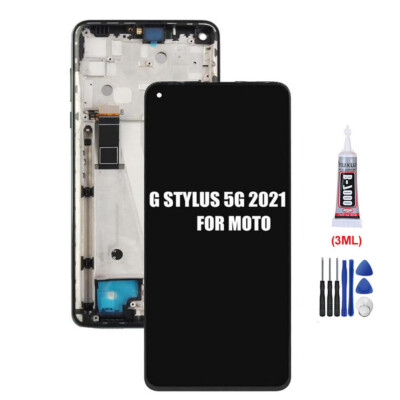 For Moto G Stylus 5G 2021 XT2131-1 XT2131-3-4 LCD Touch Screen Digitizer Frame