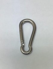 Stainless Steel 316 Spring Hook No Eye Carabiner 9/32" (7mm) Marine Grade