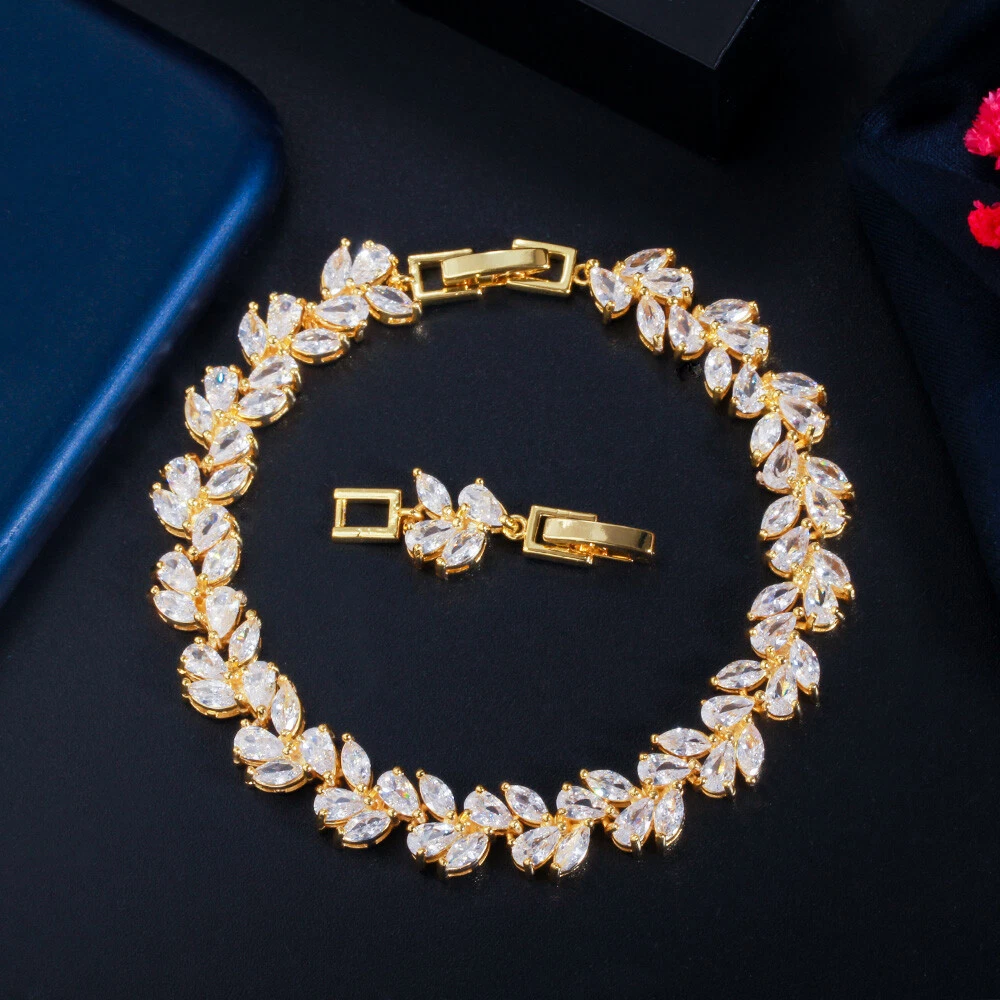 Gold cz best sale bracelets