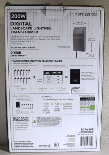 HAMPTON BAY 200W 200-Watt Low Voltage Digital Transformer Stainless Steel Finish - Picture 4 of 9