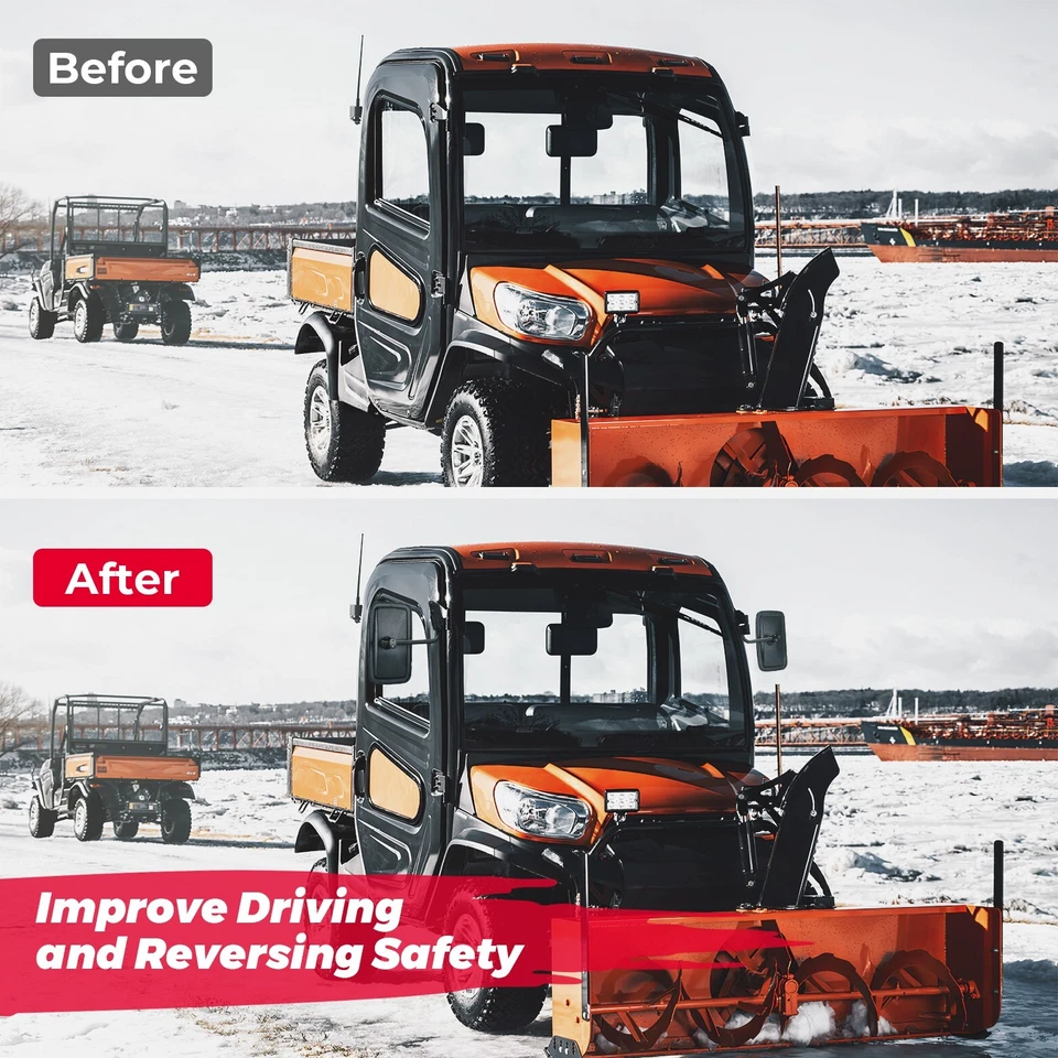 Espejos retrovisores laterales con cabina 2 piezas para tractor KUBOTA RTV X1100C Foto 4 de 4