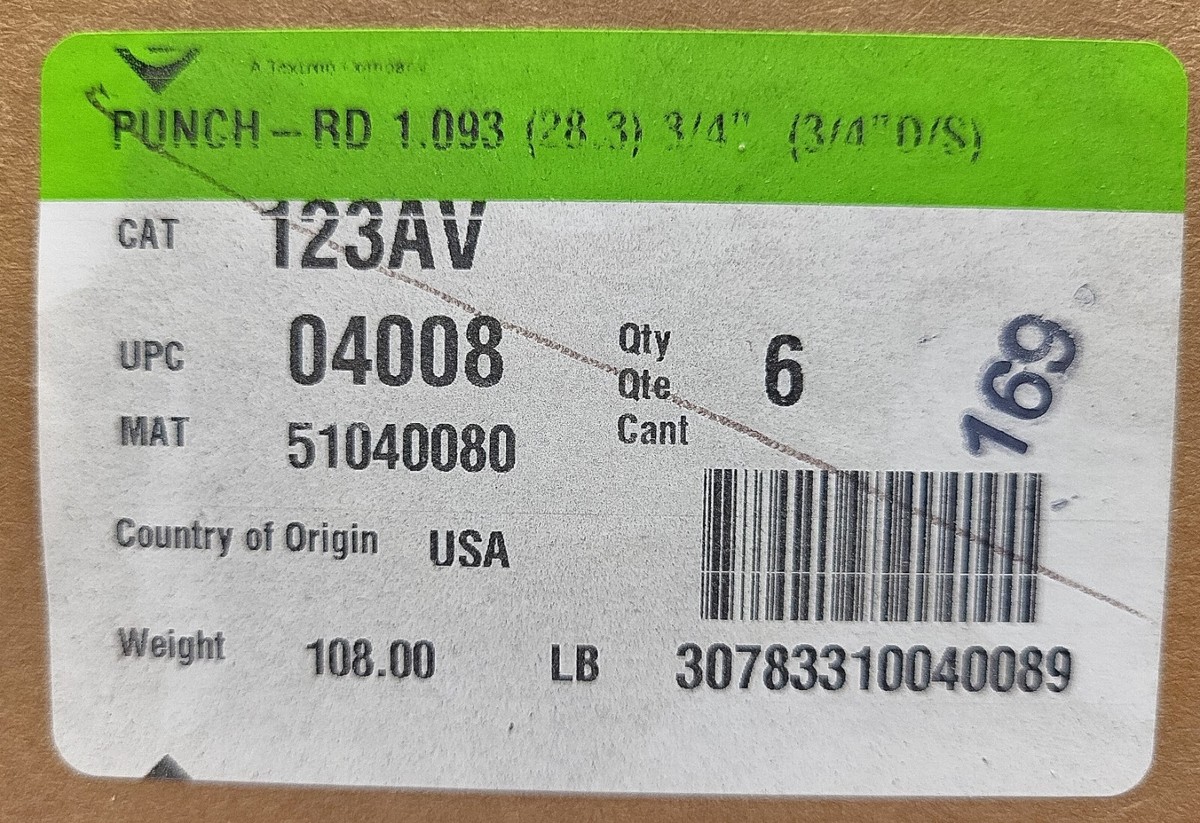 こりんページ Greenlee 123AV Standard Round Knockout Replacement Punch 28.3mm