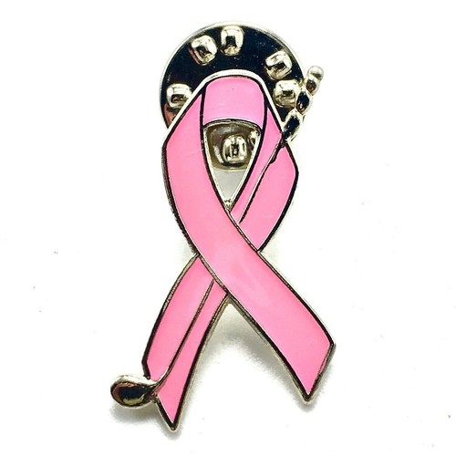 Golf Breast Cancer Awareness Tack Pin Pink Ribbon Enamel Rally For Life Pin back - Picture 2 of 4