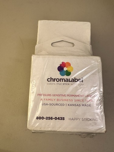 Chromalabel 122 Inch Color-Code Dot Stickers, 1000 Per Roll, Lot Of 7 Colors