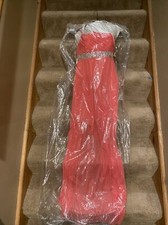 Prom Dress One Shoulder Long Gown Pink Coral Beaded Size 3