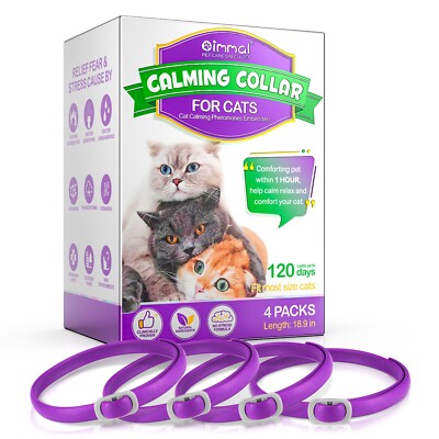 120Day Calming Collar for Cats Natural Calming Pheromones Embedded anxiety relax