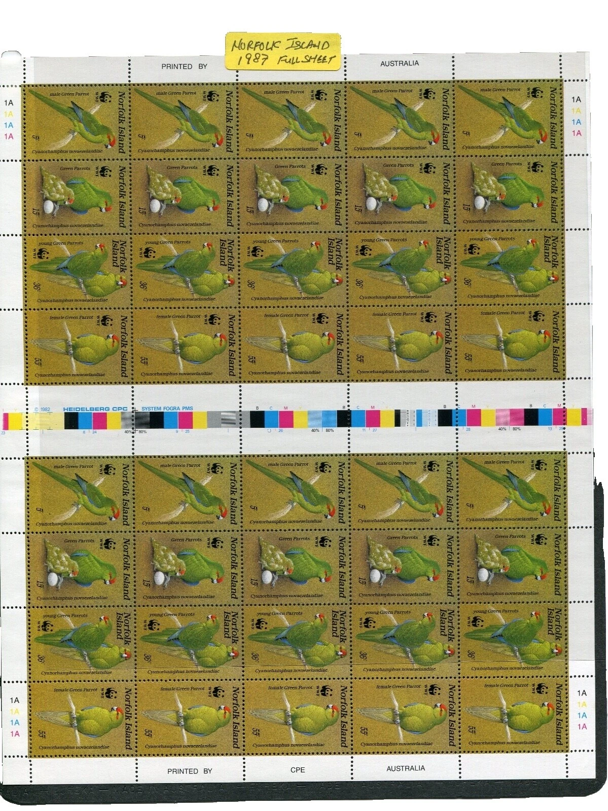 World Wildlife Fund (WWF) Full Sheet Stamps