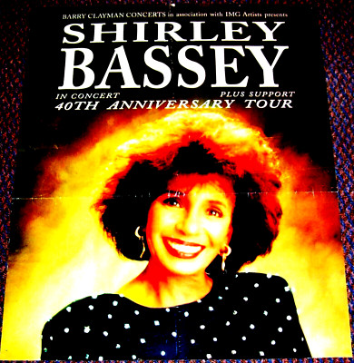 SHIRLEY BASSEY REALLY STUNNING RARE 1994 40th ANNIVERSARY U.K. TOUR PROMO POSTER